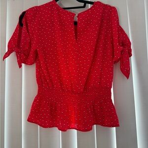 Forever 21 Red Polka Dot Blouse